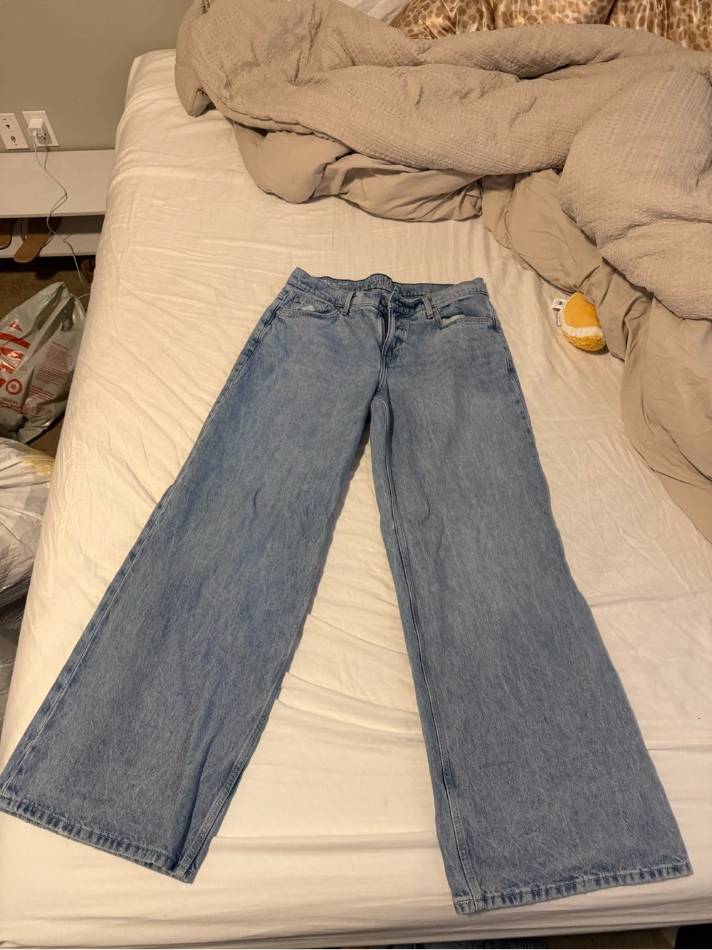 Arizona Jean Company Light Blue Wide-Leg Jeans